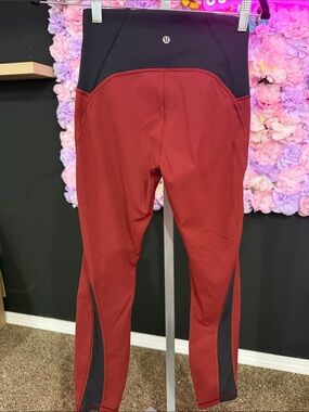 lululemon athletica Burgundy and Black High-Rise Performance Leggings
